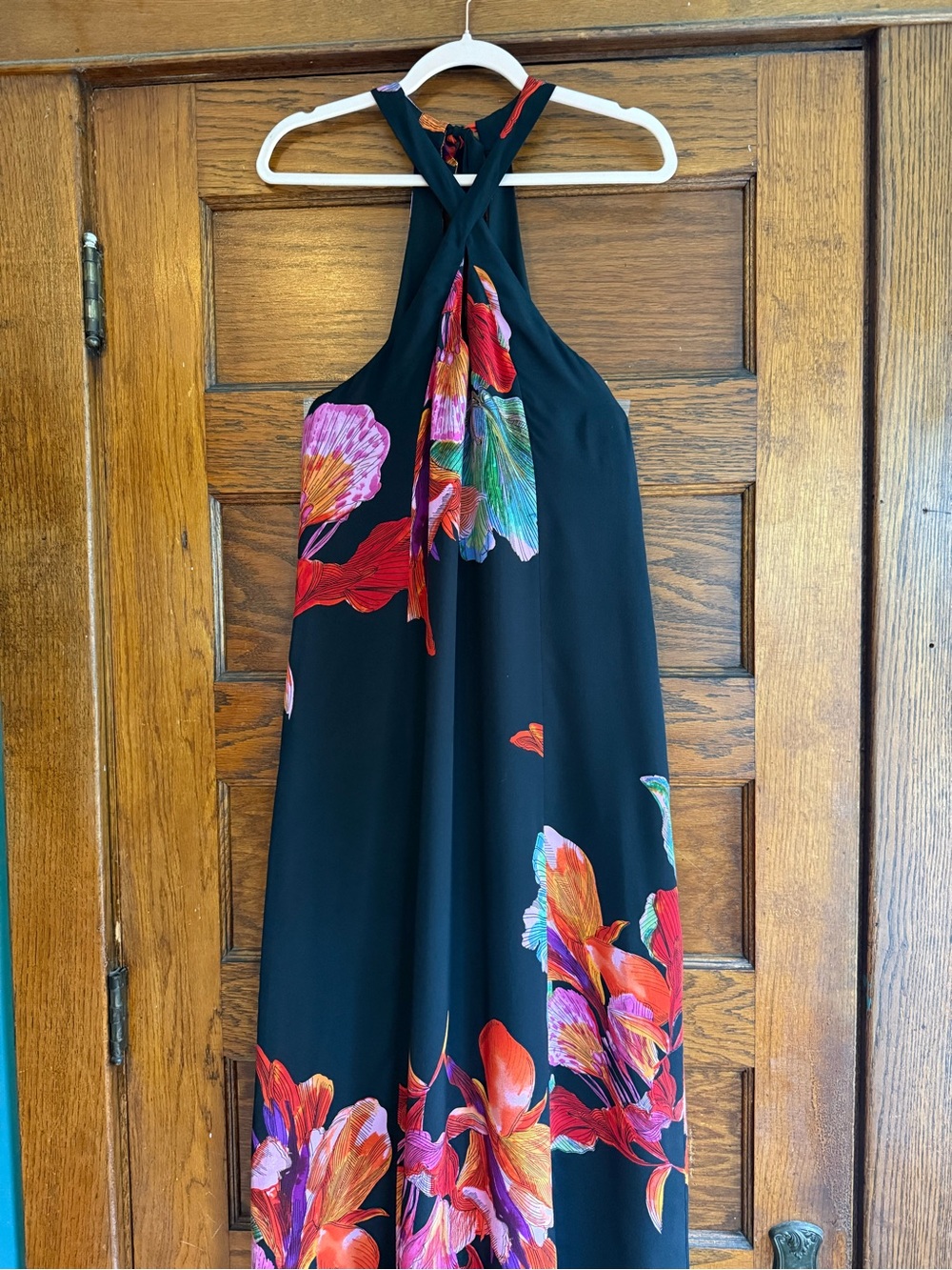 MAEVE 100% Silk Halter Neck Floral Flowy Dress Slinky - Picture 4 of 12